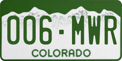 CO license plate 006MWR