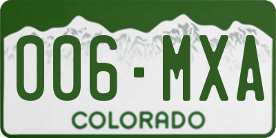 CO license plate 006MXA