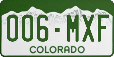 CO license plate 006MXF