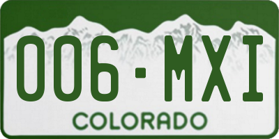 CO license plate 006MXI