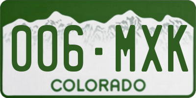 CO license plate 006MXK