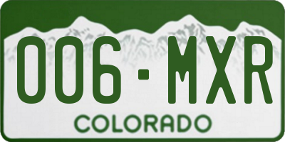 CO license plate 006MXR