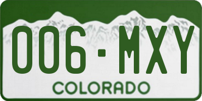 CO license plate 006MXY