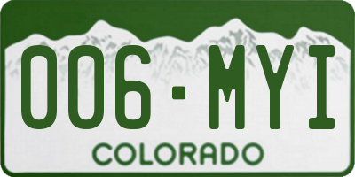 CO license plate 006MYI