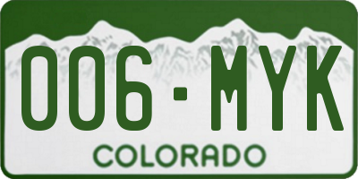 CO license plate 006MYK