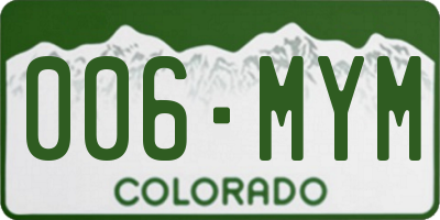 CO license plate 006MYM