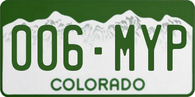 CO license plate 006MYP