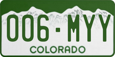 CO license plate 006MYY