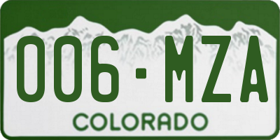 CO license plate 006MZA