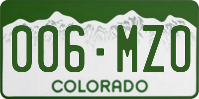 CO license plate 006MZO