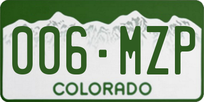 CO license plate 006MZP