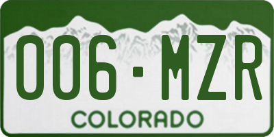 CO license plate 006MZR
