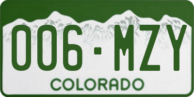 CO license plate 006MZY