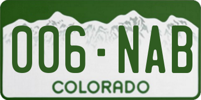 CO license plate 006NAB
