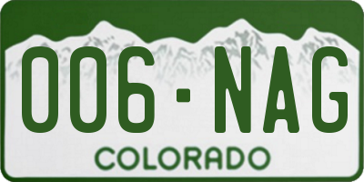 CO license plate 006NAG