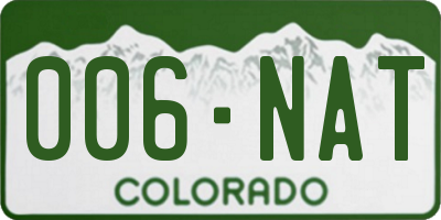 CO license plate 006NAT