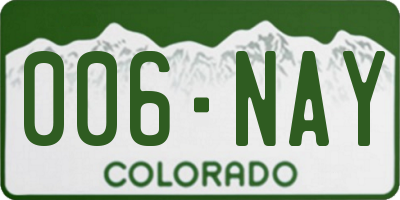 CO license plate 006NAY