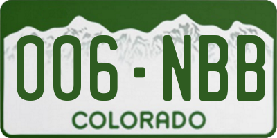 CO license plate 006NBB