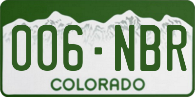 CO license plate 006NBR