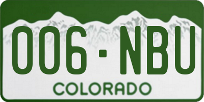 CO license plate 006NBU