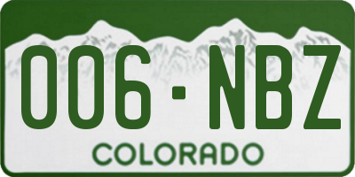 CO license plate 006NBZ