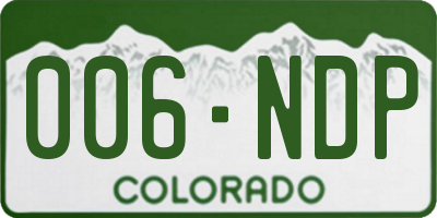 CO license plate 006NDP