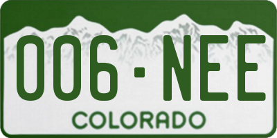 CO license plate 006NEE