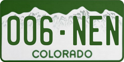 CO license plate 006NEN