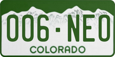 CO license plate 006NEO