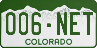 CO license plate 006NET