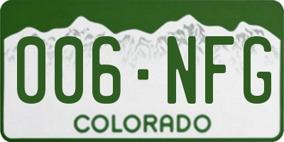 CO license plate 006NFG