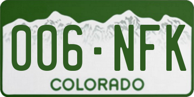 CO license plate 006NFK