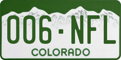 CO license plate 006NFL