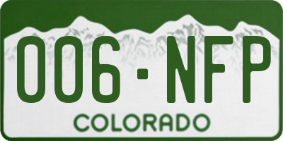 CO license plate 006NFP