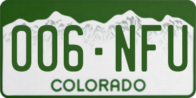CO license plate 006NFU