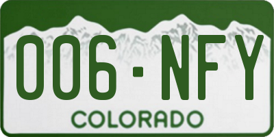 CO license plate 006NFY