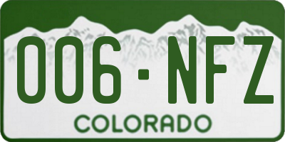 CO license plate 006NFZ