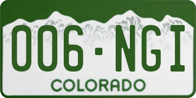 CO license plate 006NGI