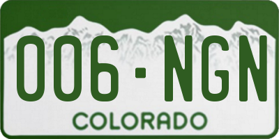 CO license plate 006NGN