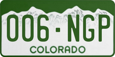 CO license plate 006NGP