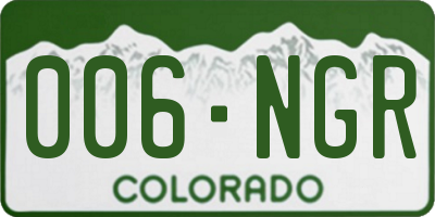 CO license plate 006NGR