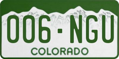 CO license plate 006NGU