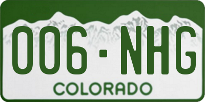 CO license plate 006NHG