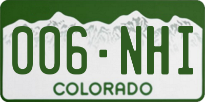 CO license plate 006NHI