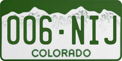 CO license plate 006NIJ