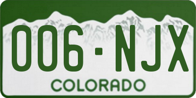 CO license plate 006NJX