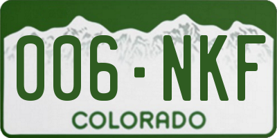 CO license plate 006NKF