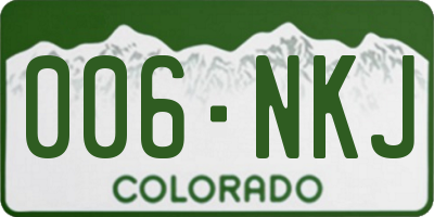 CO license plate 006NKJ