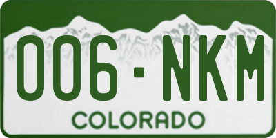 CO license plate 006NKM