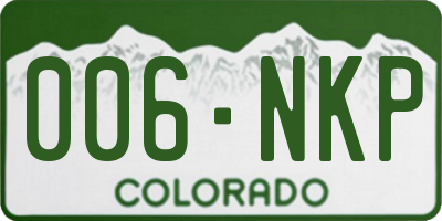 CO license plate 006NKP